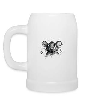 Cartoon Mouse - Beer Mug - white - Left