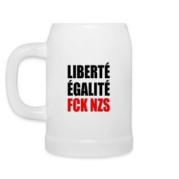 Liberté Égalité FCK NZS - Beer Mug - white - Left