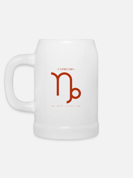STERNZEICHEN Steinbock -red- - Bierkrug - Weiß