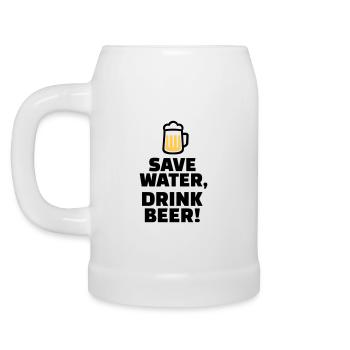Save Water Drink Beer - Chope en céramique - blanc - Gauche
