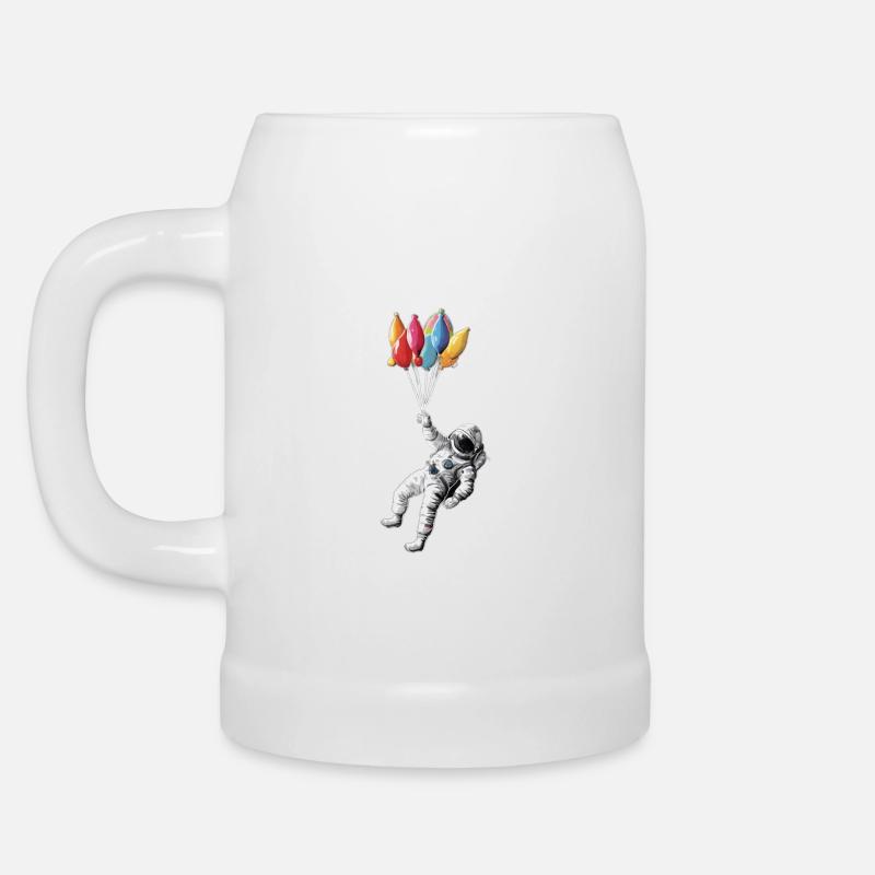 Astronaut mit Luftballons - Bierkrug - Weiß