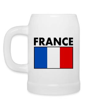 FRANCE DRAPEAU - Chope en céramique - blanc - Gauche