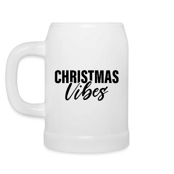 Weihnachtliche Stimmung - Bierkrug - Weiß - Links