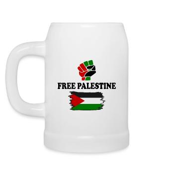 Free palestine - Chope en céramique - blanc - Gauche
