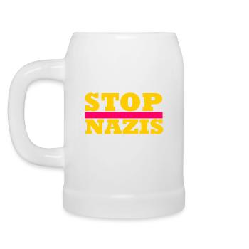 Arrêtez les nazis - Chope en céramique - blanc - Gauche