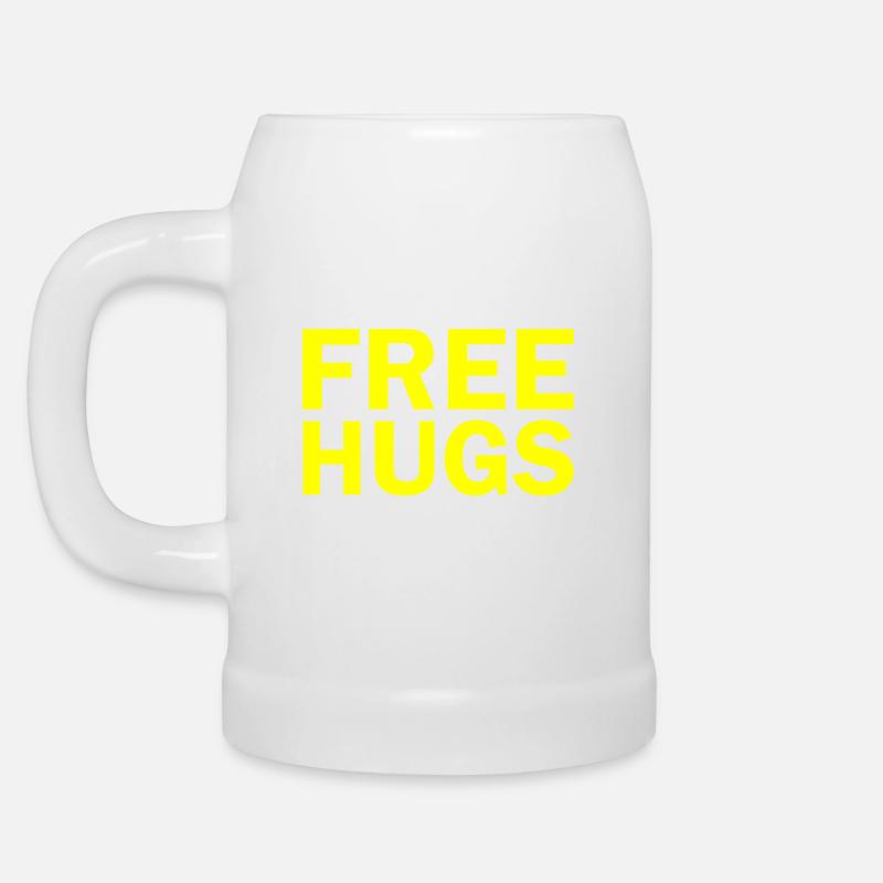 Free hugs - Chope en céramique - blanc