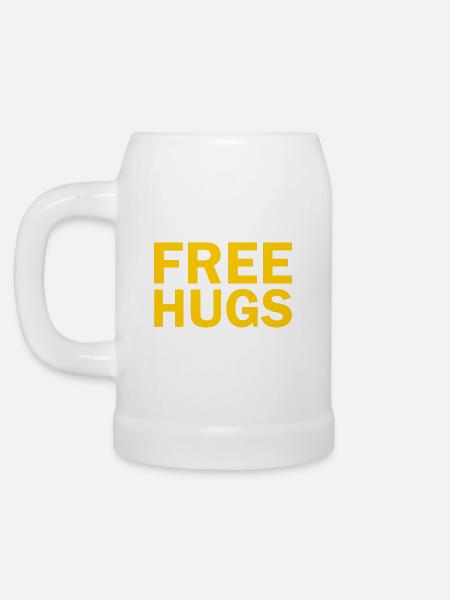 Free hugs - Chope en céramique - blanc