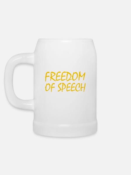 Freedom of speech - Bierkrug - Weiß