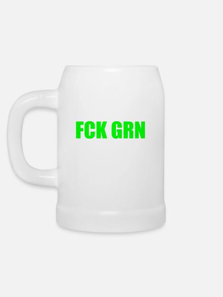 Fck grn - Bierkrug - Weiß