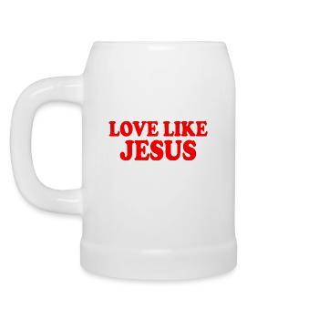 Love like jesus - Bierkrug - Weiß - Links