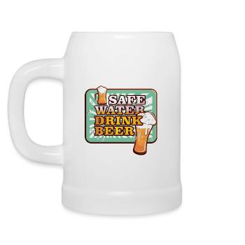 SAFE WATER DRINK BEER - Bierkrug - Weiß - Links