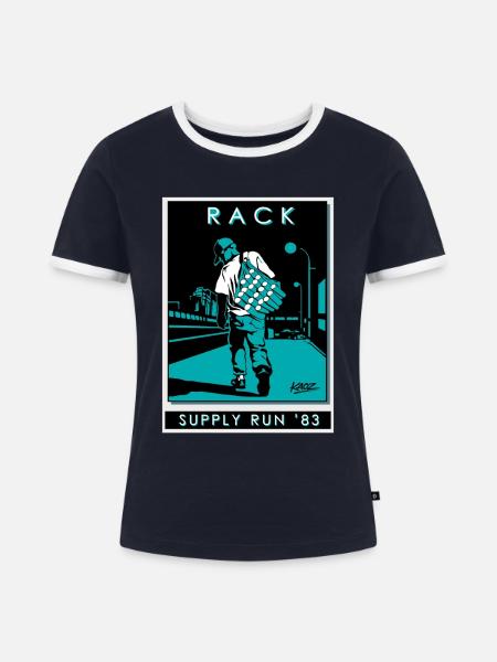 Rack Supply Run '83 - Frauen Kontrast-T-Shirt - Navy/Weiß