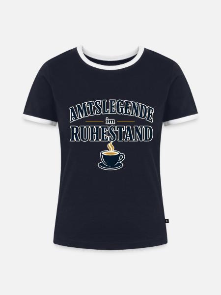 Amtslegende im Ruhestand - Frauen Kontrast-T-Shirt - Navy/Weiß