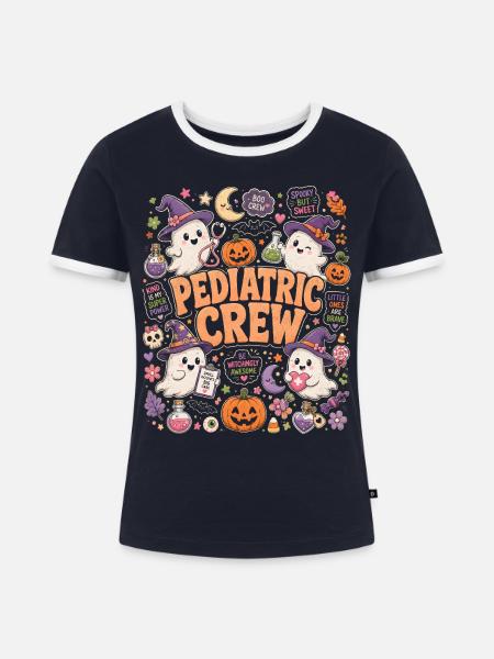 Krankenschwester Krankenpfleger Halloween - Frauen Kontrast-T-Shirt - Navy/Weiß