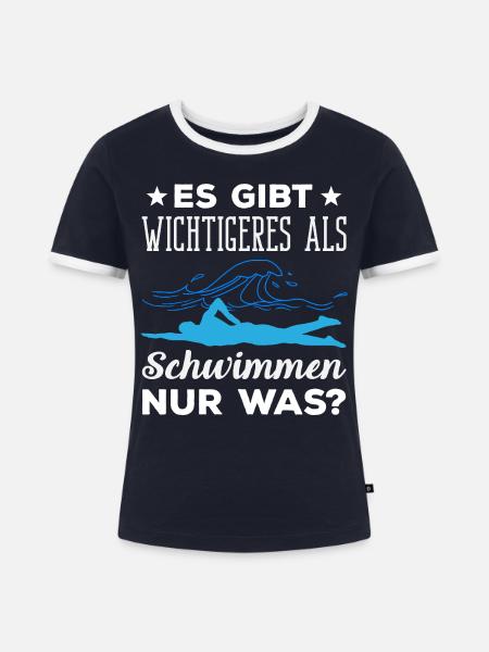Schwimmsport Schwimmer Spruch Geschenk - Frauen Kontrast-T-Shirt - Navy/Weiß