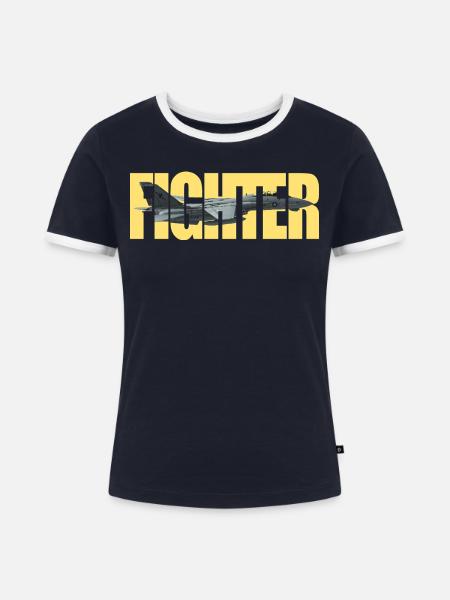 Fighter F-14 Tomcat - Frauen Kontrast-T-Shirt - Navy/Weiß