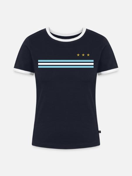 Argentiniener Meister - Frauen Kontrast-T-Shirt - Navy/Weiß 
