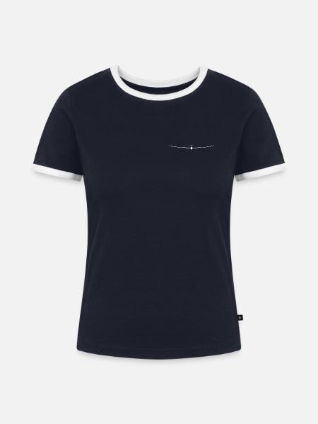 Segelflug - Frauen Kontrast-T-Shirt - Navy/Weiß