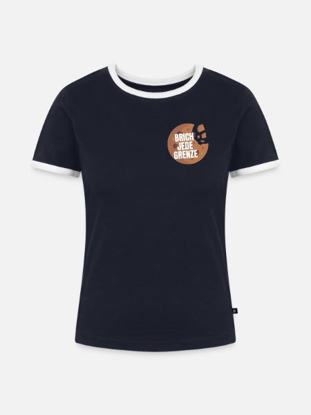 Brich Jede Grenze Cookie - Frauen Kontrast-T-Shirt - Navy/Weiß 