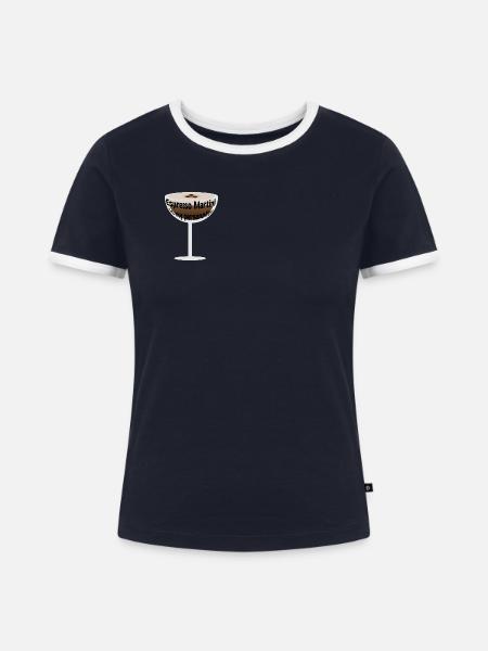 Espresso Martini - Frauen Kontrast-T-Shirt - Navy/Weiß