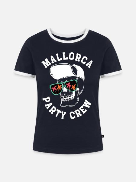 Es eskaliert eh! - Frauen Kontrast-T-Shirt - Navy/Weiß 