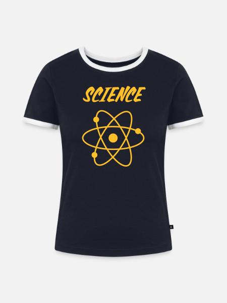 naturwissenschaft - Frauen Kontrast-T-Shirt - Navy/Weiß