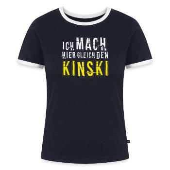 Schlechte Laune - Ausrasten - Lustiger Spruch - Frauen Kontrast-T-Shirt - Navy/Weiß  - Vorne - AI Model Female 172 light (172cm)