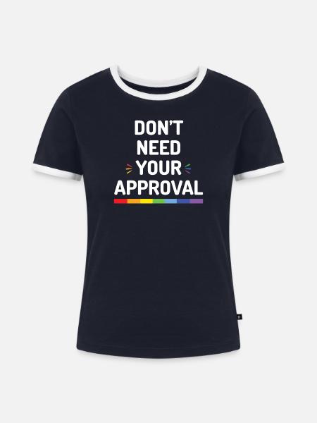 Benötigen Sie nicht Ihre Zustimmung - Frauen Kontrast-T-Shirt - Navy/Weiß