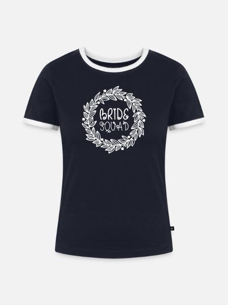 Braut-Squad-Kronenblätter - Frauen Kontrast-T-Shirt - Navy/Weiß