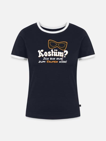 Faschings Kostüm? - Frauen Kontrast-T-Shirt - Navy/Weiß