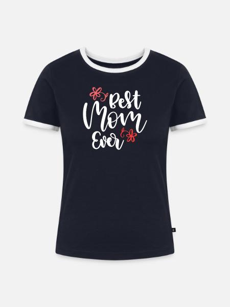Beste Mutter aller Zeiten - Frauen Kontrast-T-Shirt - Navy/Weiß 