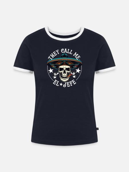 They call me - Frauen Kontrast-T-Shirt - Navy/Weiß