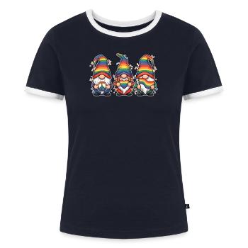 LGBT Pride Month - Liebe ist Liebe - Frauen Kontrast-T-Shirt - Navy/Weiß  - Vorne - AI Model Female 172 light (172cm)