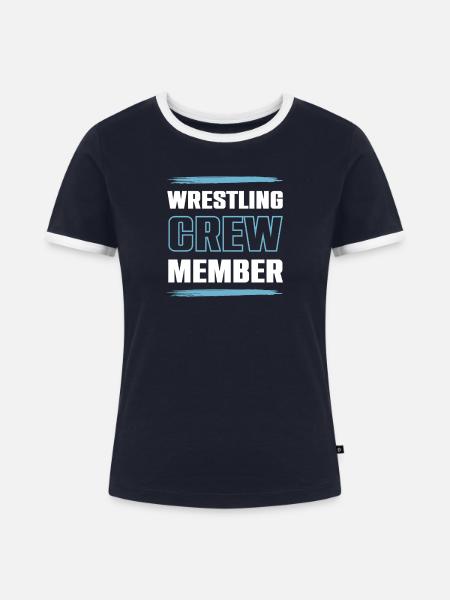Wrestling Crew - Frauen Kontrast-T-Shirt - Navy/Weiß
