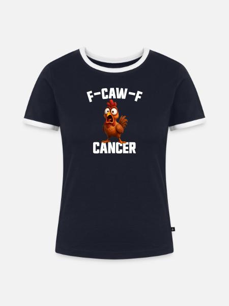 F-Caw-F Krebshahn Krebsüberlebender FCAWF - Frauen Kontrast-T-Shirt - Navy/Weiß