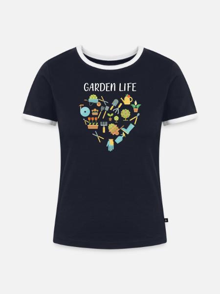 Botaniker - Frauen Kontrast-T-Shirt - Navy/Weiß 