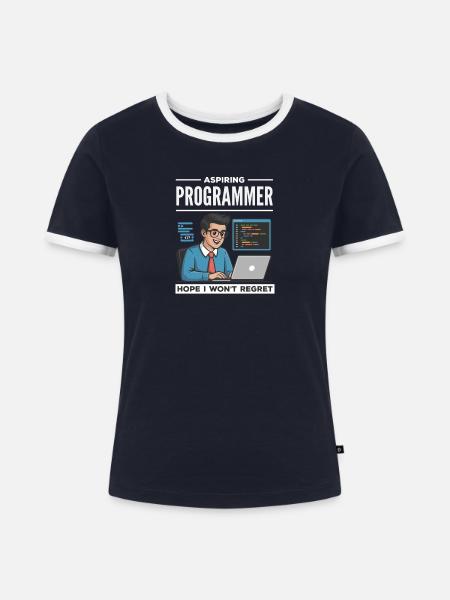 Aspiring Programmer Humor - Frauen Kontrast-T-Shirt - Navy/Weiß 
