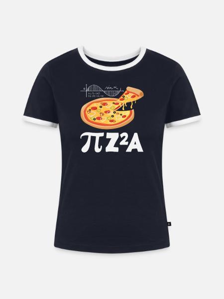 Mathe Pizza Pi Formel - Frauen Kontrast-T-Shirt - Navy/Weiß