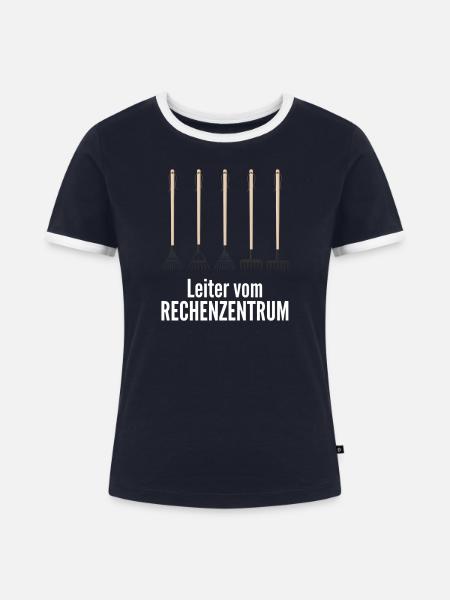 Rechenzentrum - Frauen Kontrast-T-Shirt - Navy/Weiß