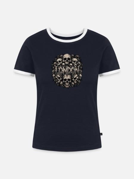London Death Metal - Frauen Kontrast-T-Shirt - Navy/Weiß