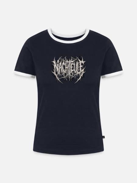 Heavy Metal Nachteule - Frauen Kontrast-T-Shirt - Navy/Weiß