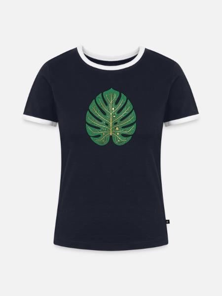 Datenblatt - Frauen Kontrast-T-Shirt - Navy/Weiß 
