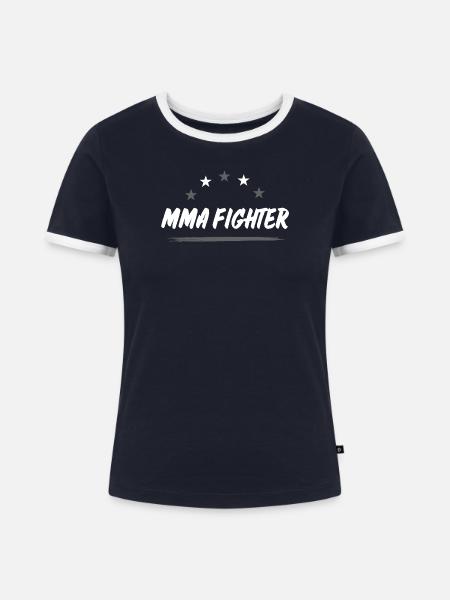 MMA Fighter Mixed Martial Arts - Frauen Kontrast-T-Shirt - Navy/Weiß 