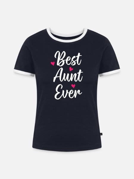 Beste Tante aller Zeiten - Frauen Kontrast-T-Shirt - Navy/Weiß 