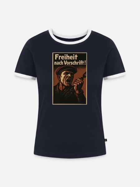Kettenbruch Befreiungs-Poster - Frauen Kontrast-T-Shirt - Navy/Weiß