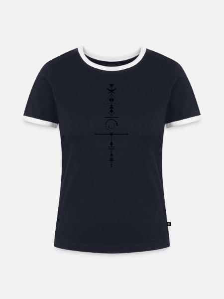 Rüstung 2 - Frauen Kontrast-T-Shirt - Navy/Weiß