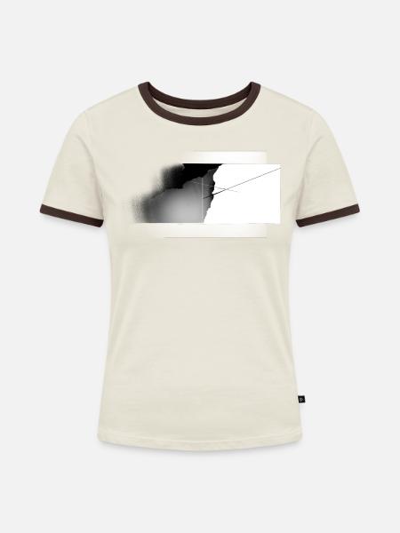 Abstrakte Kletterwand - Frauen Kontrast-T-Shirt - Off-White/Dunkelbraun