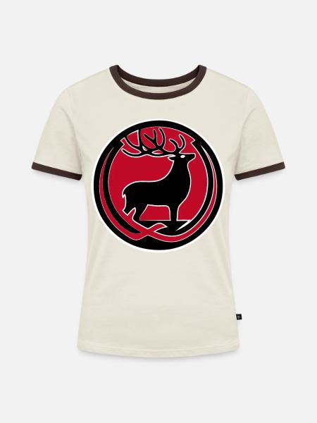 der Herr des Waldes - Frauen Kontrast-T-Shirt - Off-White/Dunkelbraun