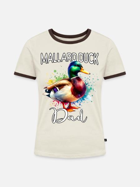 Stockente Papa - Frauen Kontrast-T-Shirt - Off-White/Dunkelbraun