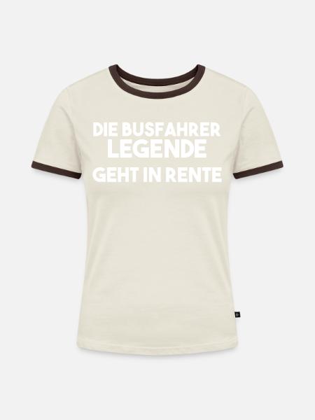 Busfahrer Spruch - Frauen Kontrast-T-Shirt - Off-White/Dunkelbraun